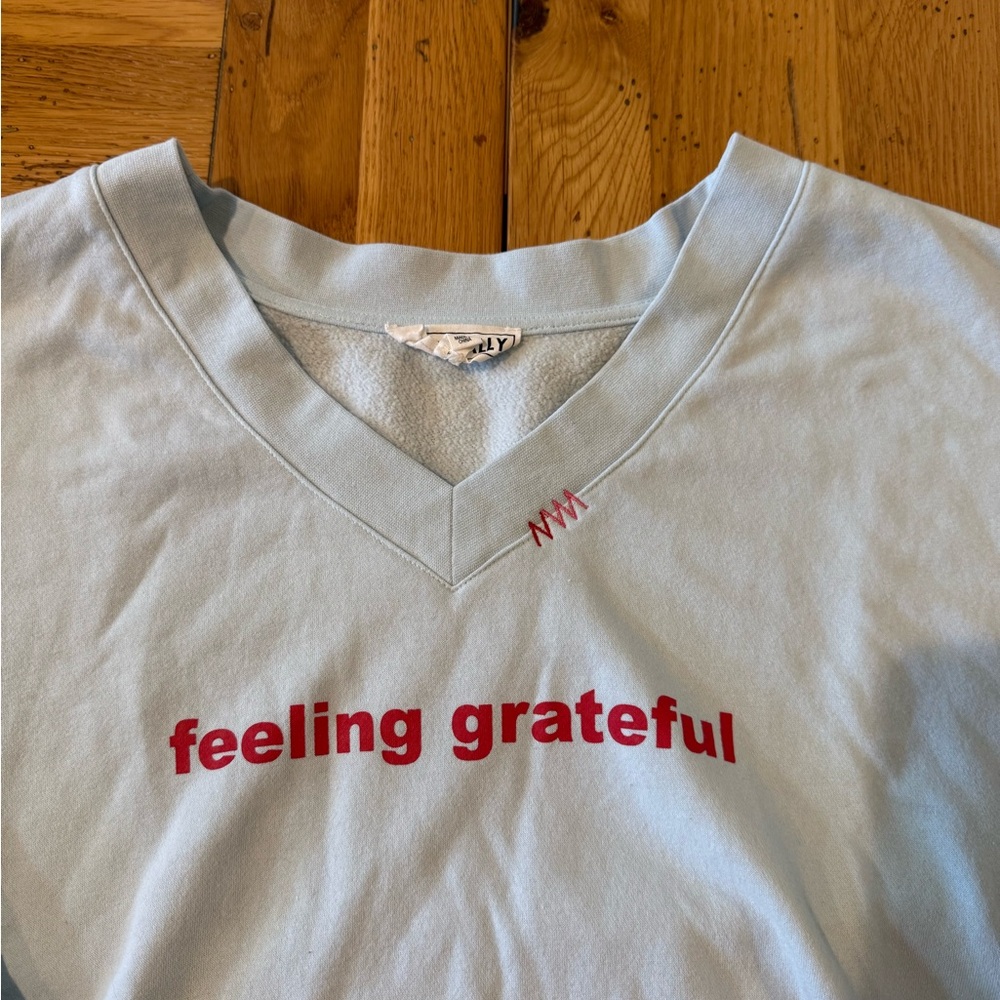 Peace Love World Sky Blue V-Neck Sweater